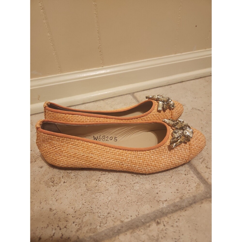 Sesto Meucci Coral Pink Flats w/ Bedazzled Toes Size 9
